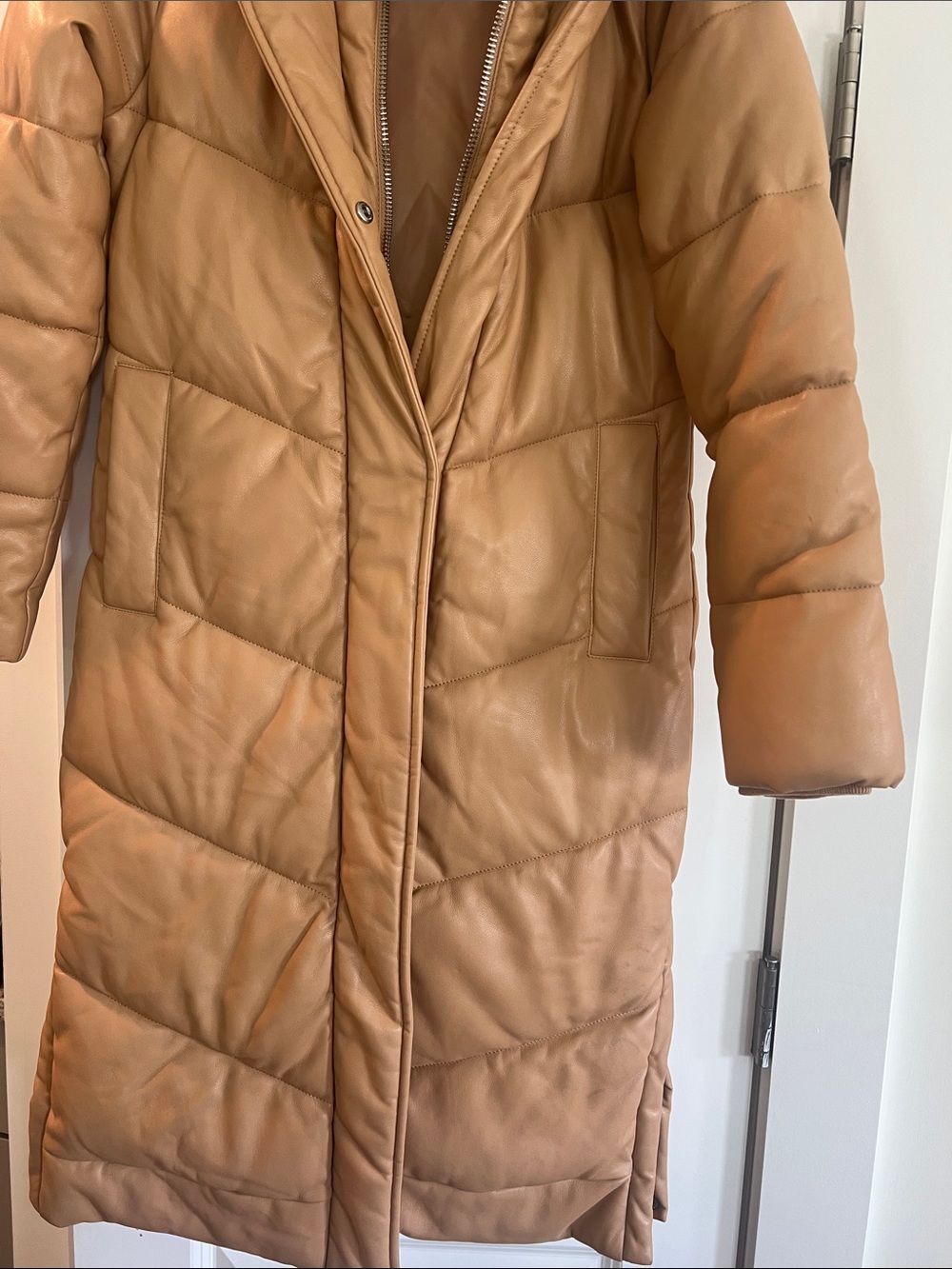 Abercrombie & Fitch Camel Tan Puffer Coat with Hood - Picture 3 of 3